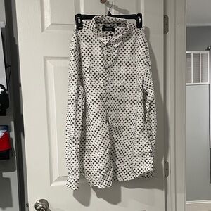 Kenneth Cole White and Black Patterned Shirt